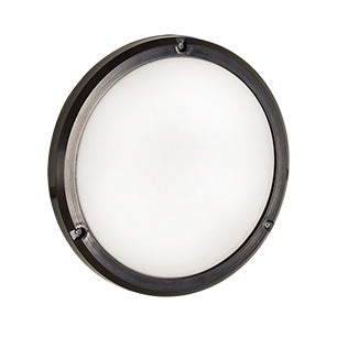 Eurolux black ABS round bulkhead light E27 15W IP44