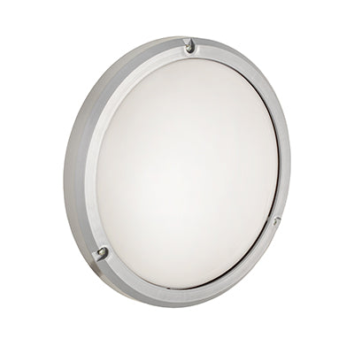 Eurolux graphite ABS round bulkhead light with opal shade