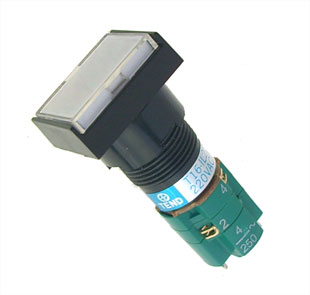 EIE Push Button Ill-White Lat 1XNO+NC Rectangular