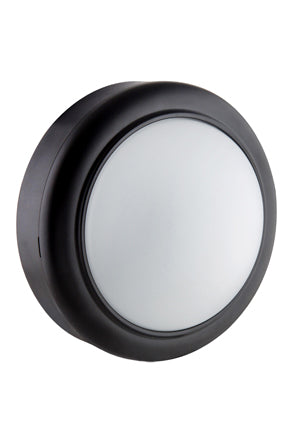 Eurolux black round LED bulkhead light 8W for outdoor walls