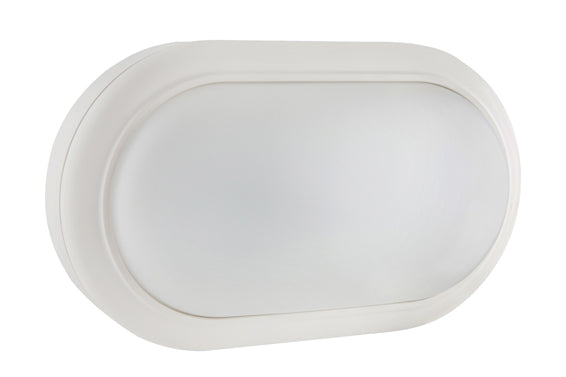 Eurolux white oval LED bulkhead light 15W 4000K IP65