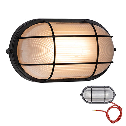 Eurolux large black oval braai light R7s 120W