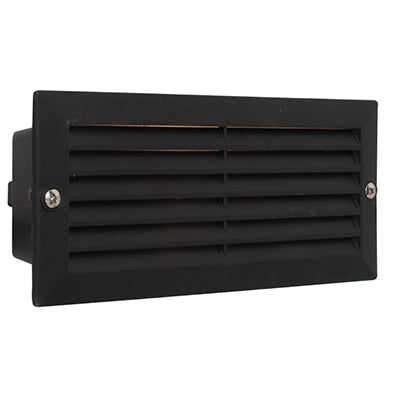 Eurolux black louvre brick light for outdoor wall recess