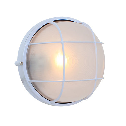 Eurolux large round grid bulkhead light 240mm