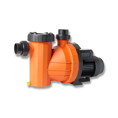 BADU Galaxy self-priming pool pump – orange housing front view