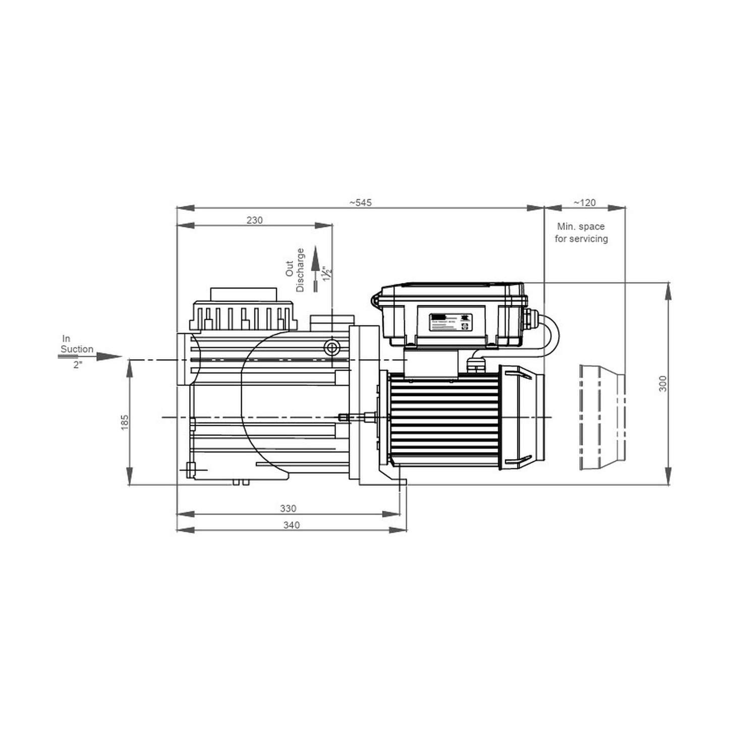 BADU Solar Smart dimension drawing – height length width