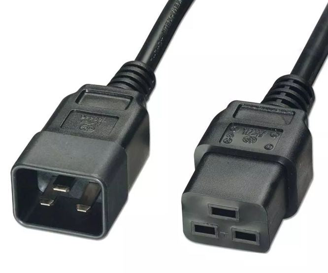 EIE Power Cable/Cord C19 Iec Socket to C20 Iec Plug Lead - 2m