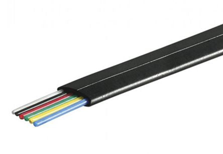EIE Flat Cable Tel 6C Flex Black - Single Piece