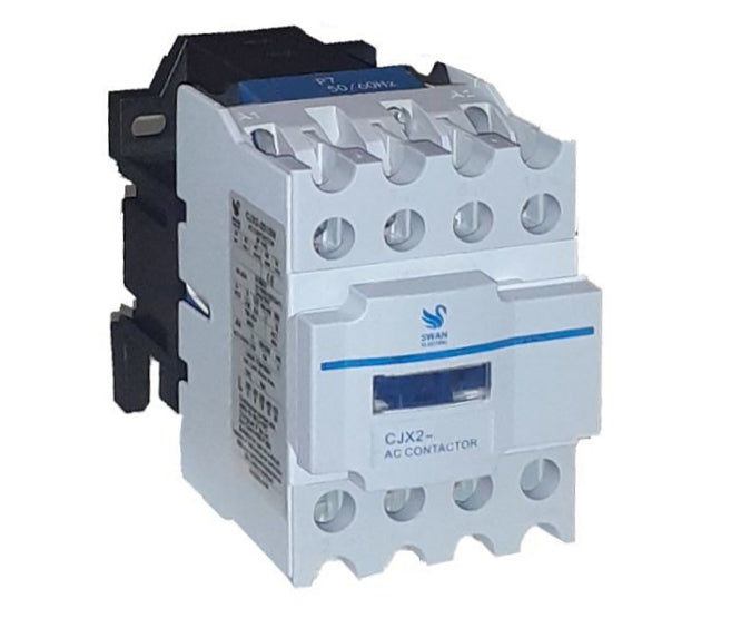 Swan Electric AC Contactor 9A-32A 24VAC-415VAC Coil 3 Pole N.O. & 1NO Aux