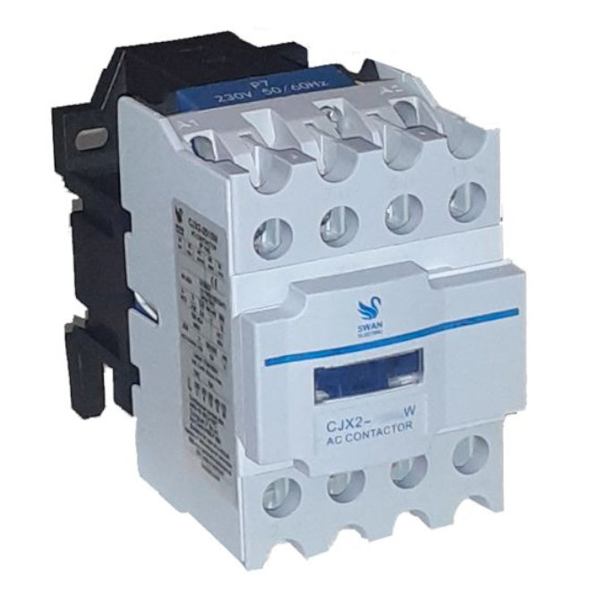Swan Electric AC Contactor 9A-32A 24VAC-415VAC Coil 3 Pole N.O. & 1NO Aux