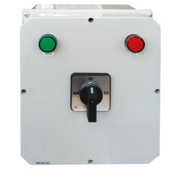 Swan Electric Change Over Switch 2 Pole-4 Pole PVC Enc 40A-125A