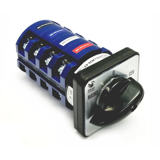 Swan Electric Change Over Rotary Cam Switch On-Off 63A 4-P0LE