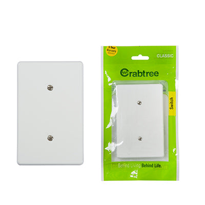Crabtree Classic Blank Plate 50 x 100mm in White
