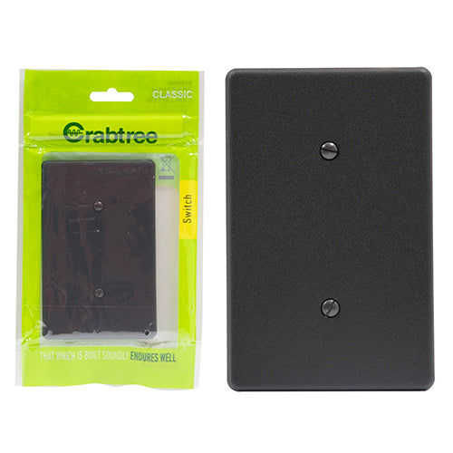 Crabtree Classic Blank Plate 50 x 100mm in Ferro Black