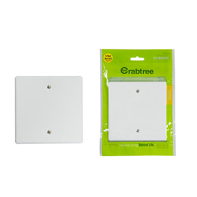 Crabtree Classic Blank Plate 100 x 100mm in White