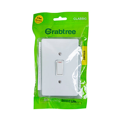 Crabtree Classic 1 Lever 1 Way Switch 50 x 100mm in White