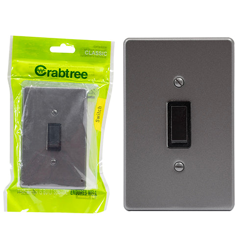 Crabtree Classic 1 Lever 2 Way Switch 50 x 100mm in Graphite