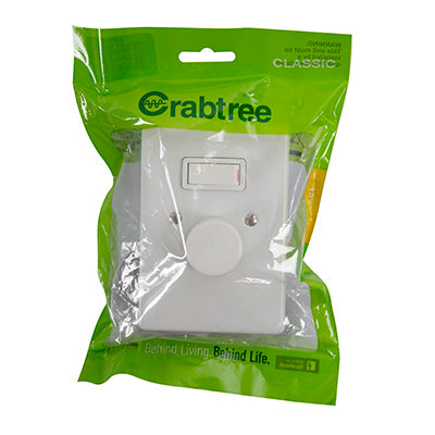 Crabtree Classic Dimmer 2/3 Lever 500W Rotary LED 50 x 100mm in White