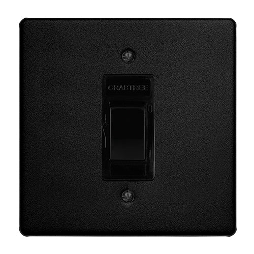 Crabtree Classic Isolator 60A Double Pole 100 x 100mm in Ferro Black