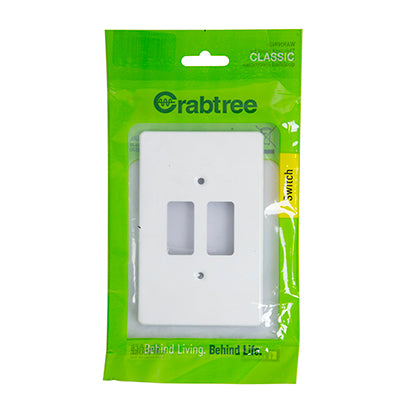 Crabtree Classic 2 Lever Cover Plate 50 x 100mm in White