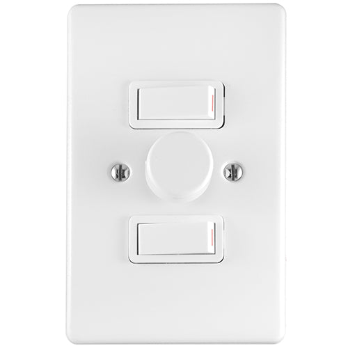 Crabtree Classic 2 Lever Dimmer Switch + Cover 600W 50 x 100mm in White