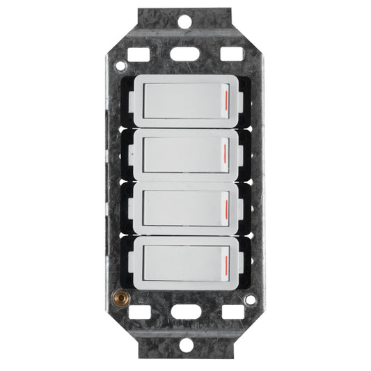 Crabtree Classic 4 Lever 4x1 Way 20A Switch & Yoke 50 x 100mm in White