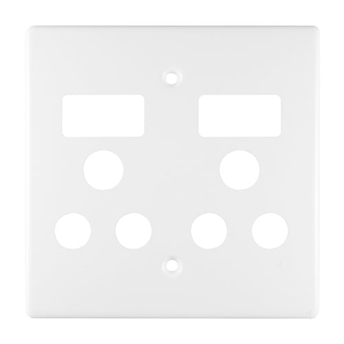 Crabtree Classic Double Socket Cover Plate Steel 100 x 100mm (Loose) in White
