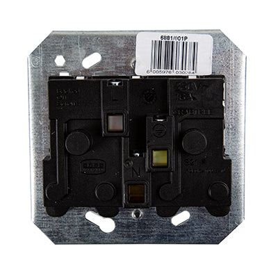 Crabtree Classic Monoblock 16A Double Switched Socket on Yoke in White