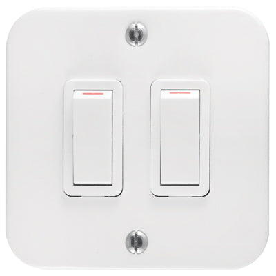 Crabtree Industrial 2 Lever 1 Way Switch 75 x 75mm in White