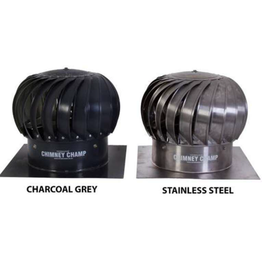 Chimney Champ chimney ventilator preventing downdrafts