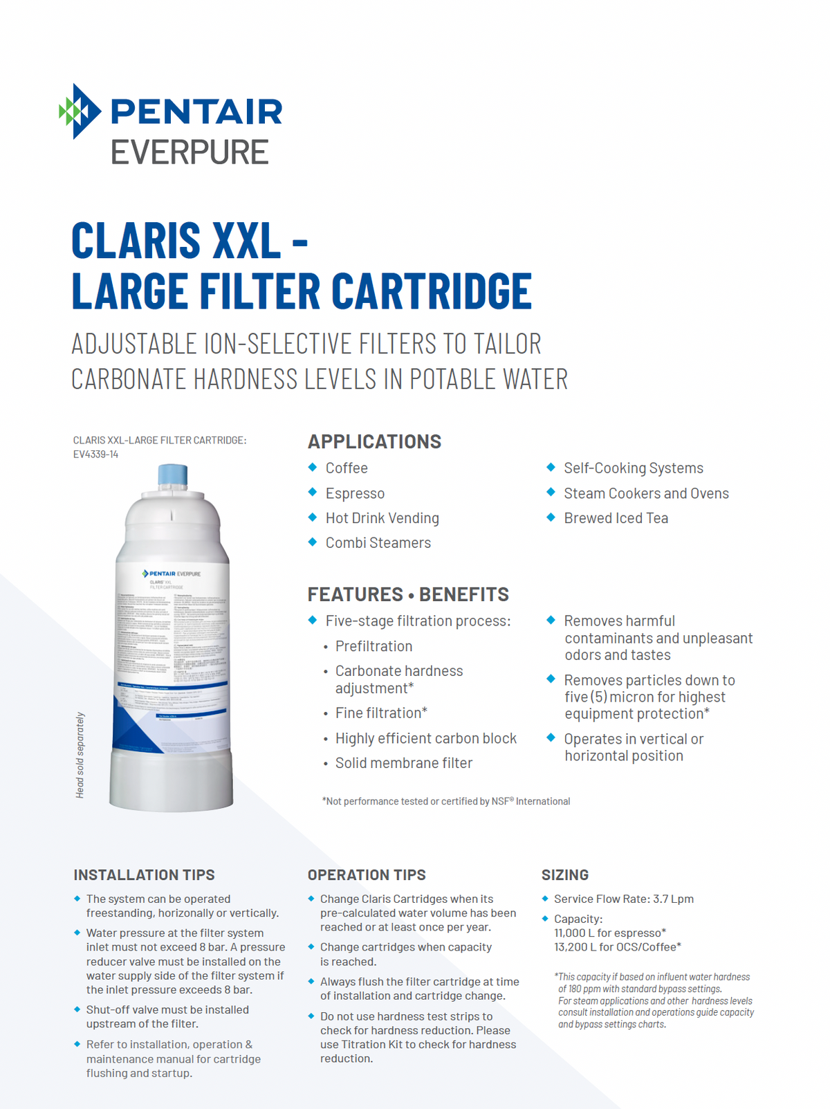 Claris XXL high capacity Everpure filter cartridge