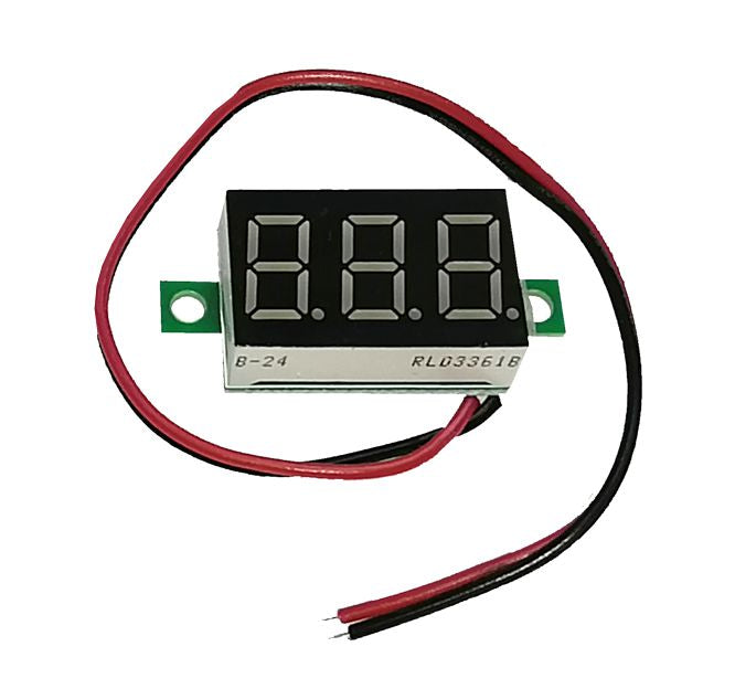 EIE Mini DC Voltmeter 2.5-30V Panel Mount Red