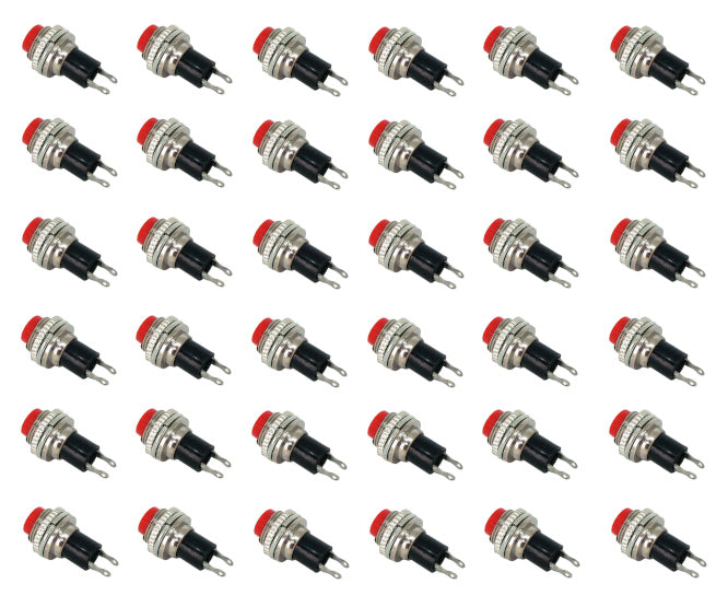 Daier Push Button Switch NO Spst 0.5A Red Solder M10 D=7.8 L=26 - 300/BAG