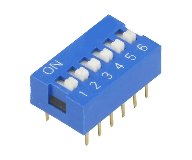 EIE Dip Switch Std 6POLE 100mA 7.62mm Blue