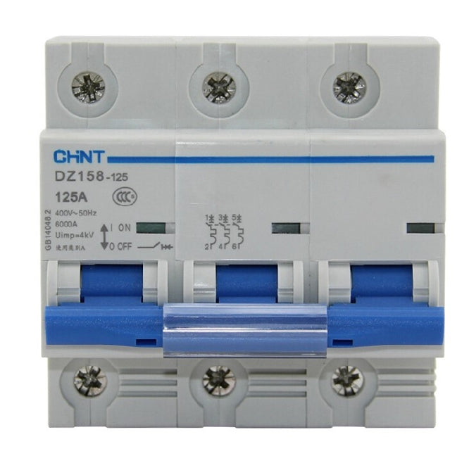 Mini DIN Rail Circuit Breaker C-Curve 80A, 100A & 125A, 1P–4P | Chint DZ158