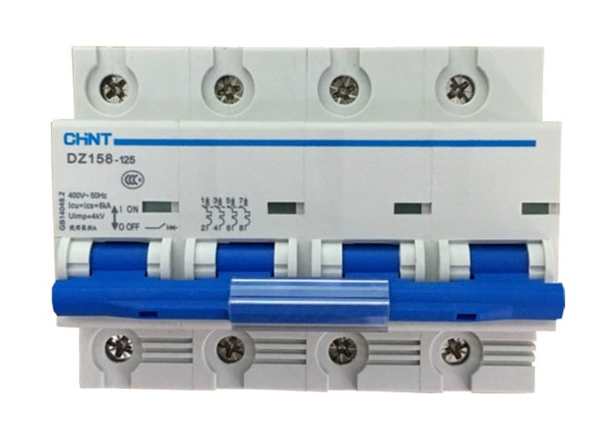 Mini DIN Rail Circuit Breaker C-Curve 80A, 100A & 125A, 1P–4P | Chint DZ158