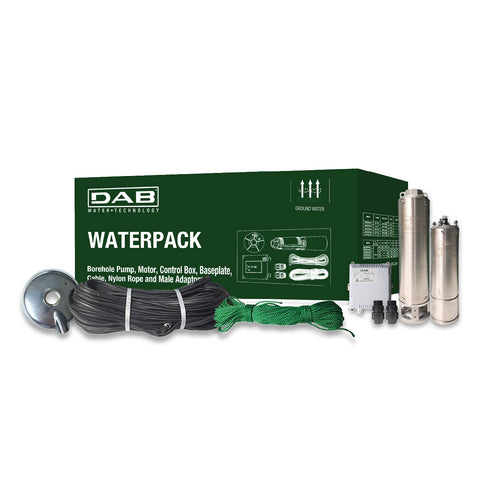DAB Waterpack 4″ Borehole Pump Kit – Complete Submersible Pump System with Cable & Accessories