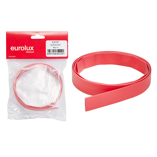 Eurolux Heat Shrink Tubing 1m – 9.5mm Red