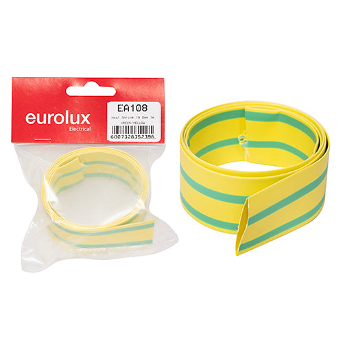 Eurolux Heat Shrink Tubing 1m – 12.7mm Green/Yellow