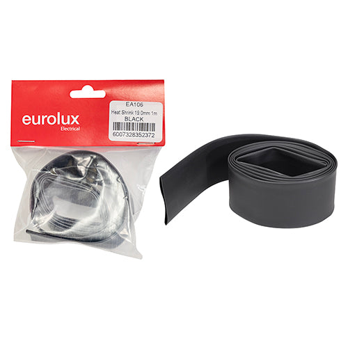 Eurolux Heat Shrink Tubing 1m – 19.0mm Black