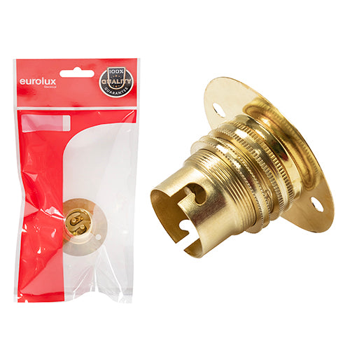 Eurolux B22 Brass Lampholder 50mm Batten – H/C and Bag PP