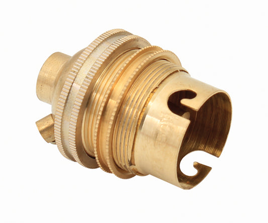 Eurolux B22 Brass Lampholder 10mm Back Entry with Earth Screw – Loose