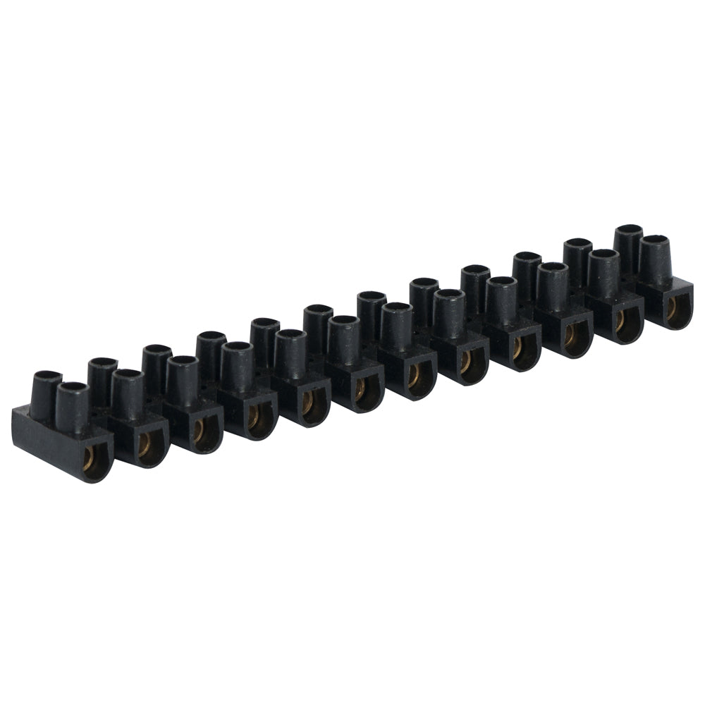 Eurolux Connector Strip 12 Way Black – 10 Amp