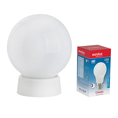 Eurolux Budget Light 160mm with Gallery B22 – Opal with 6W LED Lamp