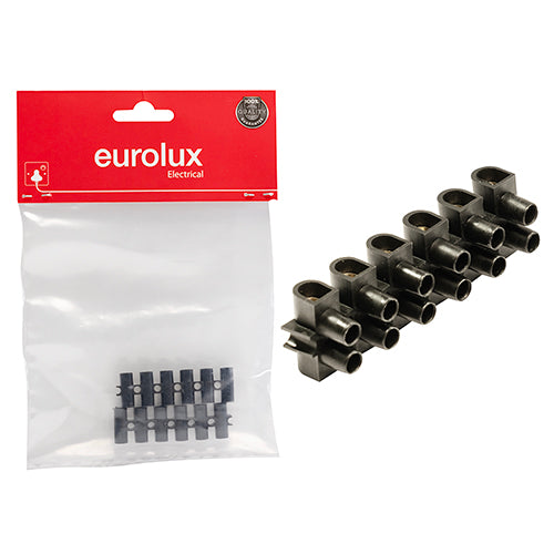 Eurolux Connector Strip 12 Way Black – 5 Amp