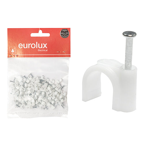 Eurolux Flat Cable Clips Pack of 100 – 5mm