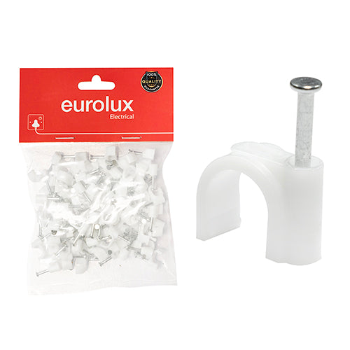 Eurolux Flat Cable Clips Pack of 100 – 8mm