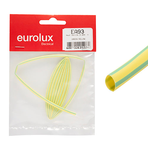 Eurolux Heat Shrink Tubing 1m – 3.2mm Green/Yellow