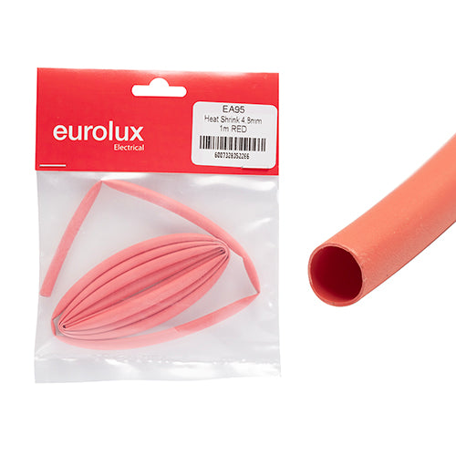 Eurolux Heat Shrink Tubing 1m – 4.8mm Red