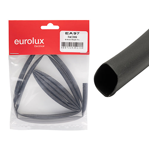 Eurolux Heat Shrink Tubing 1m – 6.4mm Black